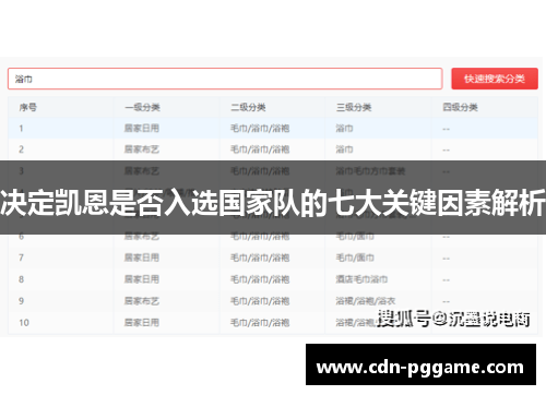 决定凯恩是否入选国家队的七大关键因素解析