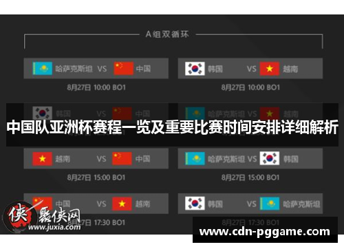 中国队亚洲杯赛程一览及重要比赛时间安排详细解析